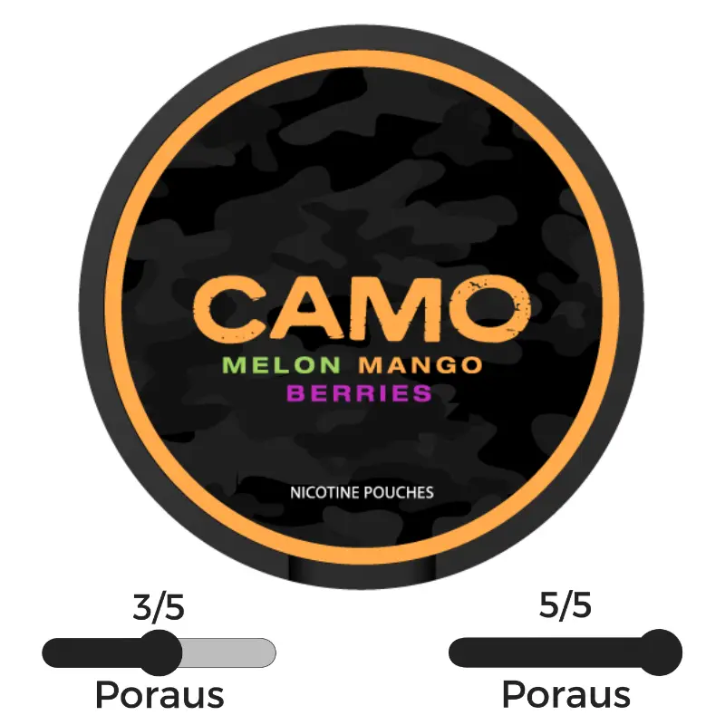Camo Melon Mango Berries nikotiinipussi