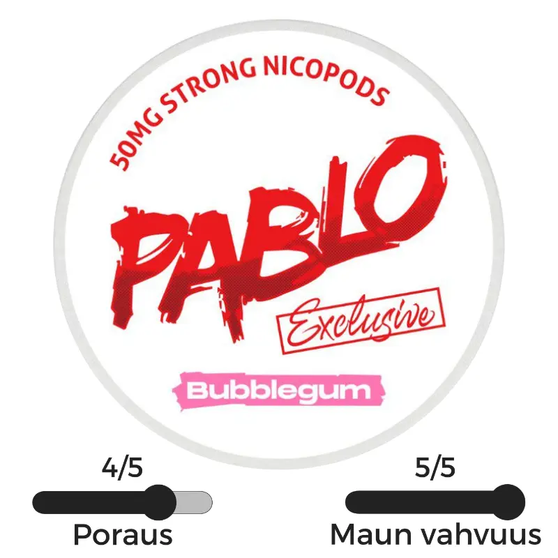 Vahvat Pablo Exclusive 50mg Bubblegum nikotiinipussi