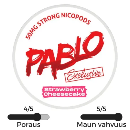 Pablo Exclusive 50mg Strawberry Cheesecake vahva nikotiinipussi