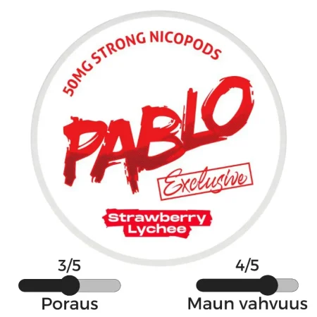 Pablo Exclusive 50mg Strawberry Lychee vahva nikotiinipussi