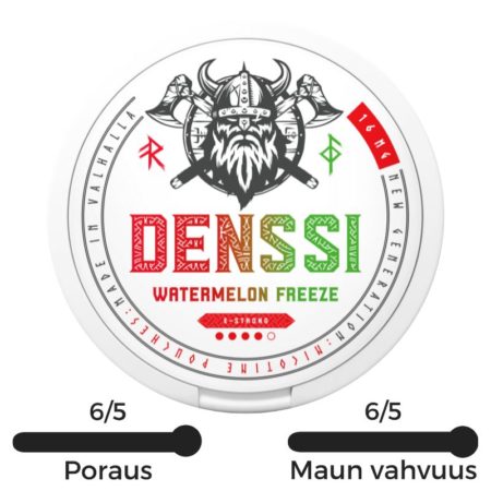 Denssi Watermelon Freeze 9.6mg on raikkaan vesimelonin makuinen.